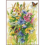 Vervaco Point De Croix Compté Kit Tableau Complet Set FLEURS SAUVAGES ET PAPILLONS De Broderie Loisir Créatif Maison Decoration Cadeau DIY ca. 30 x 43 cm Counted Cross Stitch Embroidery