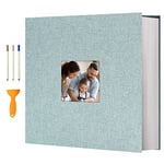 Vienrose Album Photo Autocollant 120 Pages Albums Photo DIY 10X15 Albums Photo Souvenirs Couverture en Lin Cadeaux de Mariage Noël Valentin Cadeau d'anniversaire Anniversaire Enfants