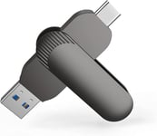 Clé Usb C 64 Go Métal, Clé Usb C 64 Go 3.0 Métal Pince Pivotante, Cle Usb Type C Double Connectique Pour Smartphone/Tv/Pc Tablette/Ordinateur