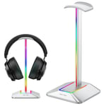 Hörlursstativ, Rgb Vitt Hörlursställ Med 3 Portars Usb Hub Gamer Headset Stativ Med Bakgrundsbelyst Surroundljud