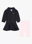 HUGO BOSS Baby Milano Dress & Leggings Set, Navy/Pink