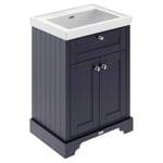 Old London Twilight Blue 600mm 2 Door Vanity Unit with 66mm Profile Basin withou