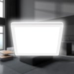 BRILONER - Plafonnier LED à lumière indirecte, plat, lumière blanc neutre, lampe LED, plafonnier LED, lampe de salon, panneau LED, lampe de cuisine, éclairage de plafond, 24x24x3 cm, blanc