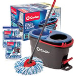 O-Cedar EasyWring Microfiber Floor Cleaning System, Rinseclean Spin Mop & Bucket + 2 Extra Refills, RC + 2 Refill