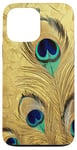 iPhone 13 Pro Max Peacock Feathers Gold Nature Elegance Luxury Case