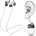 Miimall Anti-Lost Strap Compatible with Google Pixel Buds A-Series, Anti-Skid Soft Silicone Sports Wireless Earbuds Holder Neck Straps for Pixel Buds A-Series Lanyard, Neck Rope Cord (White)