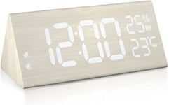 Réveil Numérique, Horloge Numérique Led, Réveil Matin En Bois, Reveil Digital, Horloge Digitale Avec Fonction Snooze