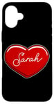 iPhone 16 Plus Hand Drawn Heart Sarah - First Name Hearts I Love Sarah Case