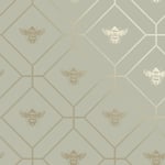 Holden DÃÂÃÂ©cor Honeycomb Bee Wallpaper Geometric Metallic Modern Gold Green
