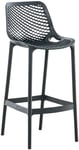 Tabouret De Bar D'extérieur Avec Repose-Pieds Plastique Gris Foncé