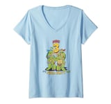 Teenage Mutant Ninja Turtles I'm 3 Dude Pizza Birthday V-Neck T-Shirt