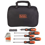 Black+Decker Screwdriver Set with Storage Bag, Magnetic Tip, 23-Piece (BDHT6223CAPB)