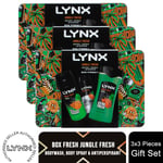 Lynx BOX FRESH Jungle Fresh Bodywash,Bodyspray & Antiperspirant Gift Set for Him