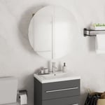 Design In - Armoire de rangement,Armoire de salle de bain miroir rond et led Noir 47x47x17,5 cm CFW99663