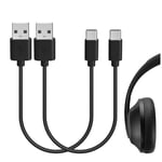 Geekria Type-C Headphones, Earbuds Short Charger Cable, Compatible with Bose QC45, 700, QC Sport Earbuds, SoundLink Flex Charger, USB to USB-C Replacement Power Charging Cord (1ft / 30cm, 2 Pack)
