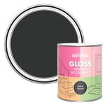 Rust-Oleum Black Interior Wood Paint in Gloss Finish - Natural Charcoal (Black) 750ml