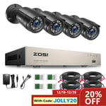 ZOSI 8CH 1080P DVR 3000TVL CCTV Camera Home Security System Kit Outdoor IR Night