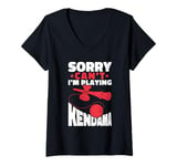 Womens Sorry Can't I'm Playing Kendama Traditional Game V-Neck T-Shirt