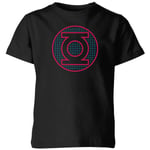 Justice League Green Lantern Retro Grid Logo Kids' T-Shirt - Black - 9-10 Years - Black