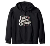 Film Director Lights Camera Christmas Zip Hoodie