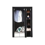 Armoire de Rangement en Tissu, Penderie avec Housse,avec tringle de suspension, étagères, housse en tissu, pour chambre à coucher, vestiaire, 110 x