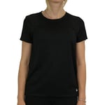 Nike W NK Run Top SS T-Shirt Femme, Black/Black/(Reflective Silv), FR : XS (Taille Fabricant : XS)