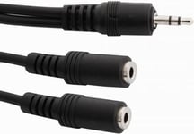 Arkas Jack 3,5Mm - Jack 3,5Mm X2 Kabel 0,2M Svart