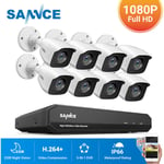Sannce - kit Vidéo surveillance filaire 8CH tvi dvr enregistreur + 8 caméra hd 1080P Extérieur vision nocture 20m – Sans disque dur