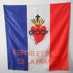 AZ FLAG - Drapeau Espoir et Salut de la France - 90x90 cm - Drapeau Catholique Français 100% Polyester avec Fourreau et Cordelette - Pavillon 80 g