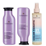 Pureology Hydrate Sheer Shampoo, Conditioner and Color Fanatic Spray Routine for Dry, Colour Treated Hair