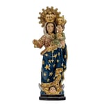 DRW Figurine Vierge du Chapelet patronne de l'Ordre des Prêcheurs de Colombie et de l'UME en résine Peinte à la Main 6 x 6 x 21 cm