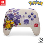 Manette sans fil améliorée PowerA pour Nintendo Switch - Fleur de Pikachu, Nintendo Switch modèle OLED, Nintendo Switch Lite, Gamepad, manette de jeu, manette Bluetooth