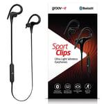 Groov-e Sports Clips Ultra-Light Wireless Bluetooth Headphones, Black-GVBT1400BK