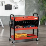 Garage Workshop Rolling Tool Cart Tray Storage Rack Hook Portable Mobile Toolbox