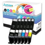 Lot de 6 cartouches jet d'encre type Jumao compatibles pour Canon Pixma MG7751