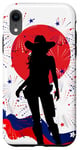 Coque pour iPhone XR Rouge Blanc Et Bottes Drapeau Américain 4 Juillet Cowgirl