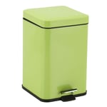 SOGA Foot Pedal Stainless Steel Rubbish Recycling Garbage Waste Trash Bin Square 12L Green - Kitchen Bins - RubbishBinSquare12LGreen