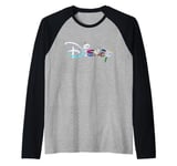 Disney Logo Elsa Anna Olaf Kristoff Sven Frozen Characters Raglan Baseball Tee