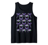 Purple Ribbons and Bows Watercolor Violet Hibiscus Flower Tank Top