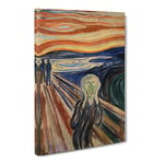 The Scream By Edvard Munch Classic Painting Canvas Wall Art Print Ready to Hang, Framed Picture for Living Room Bedroom Home Office Décor, 30x20 Inch (76x50 cm)