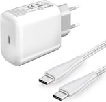 Chargeur Rapide 25W Et Cable Usb C Pour Samsung A55 A25 5G S24/S22 Plus/S22 Ultra/S20 Fe,A53 5G A52 A52S A15 A34 M53 Z Filp/Fold 4 5,Iphone 15 16 Pro Max,Galaxy Note 20,Type C Prise Secteur/Adaptateu