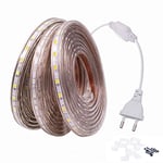 FOLGEMIR Ruban à LED 2m Blanc Froid, Bande Lumineuse 220V 230V, 60 LEDs/m strip, étanche IP65