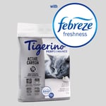 Tigerino Performance Active Carbon Febreze Fresh pellava -kissanhiekka - 12 kg