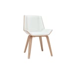 Chaise design blanc et bois clair melkior