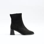 River Island Womens Ankle Boots Black Wide Fit Block Heel material_Suede - Size 3 Wide Fit (UK Shoe)