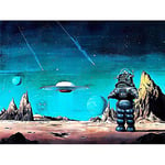 Wee Blue Coo Movie Film Painting Robby Robot Forbidden Planet Space Stars Sci Fi USA Art Print Poster Wall Decor 12X16 Inch