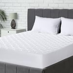 Utopia Bedding Protège Matelas 90 x 190 cm, Couvre de Matelas Extensible pour 38 cm Matelas Épais de Profondeur, Protège-Matelas matelassé (Blanc)