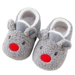 Baby Cartoon Bear Coral Fleece Elastic Sole Toddler Shoes H 12cm