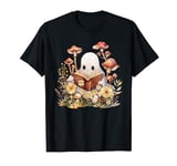 Cottagecore Librarian Cute Spooky Ghost Reading Book Lover T-Shirt