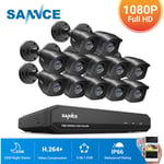 Sannce - Kit Caméra de surveillance filaire 16 ch 5 en 1 dvr enregistreur + Caméra extérieur hd 1080P Vision nocture 20m - 12 caméras sans disque dur
